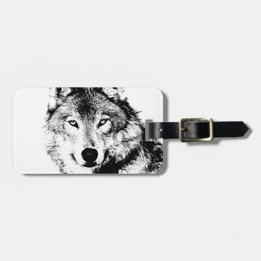 Étiquette À Bagage Loup (Devant horizontal)