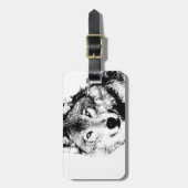 Étiquette À Bagage Loup (Devant Vertical)