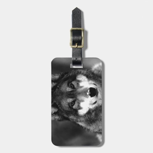 Étiquette À Bagage Loup (Devant Vertical)