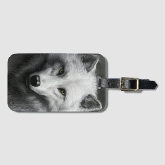 Étiquette À Bagage Loup (Devant Horizontal)