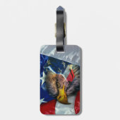 Étiquette À Bagage Loup d'aigle patriotique américain (Dos Vertical)