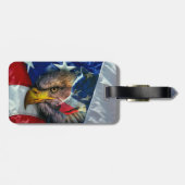 Étiquette À Bagage Loup d'aigle patriotique américain (Dos horizontal)