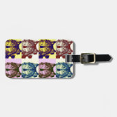 Étiquette À Bagage Loup d'art pop (Devant horizontal)