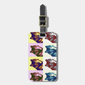 Étiquette À Bagage Loup d'art pop (Devant Vertical)