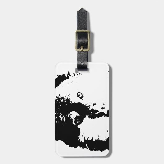 Étiquette À Bagage Loup d'art pop (Devant Vertical)