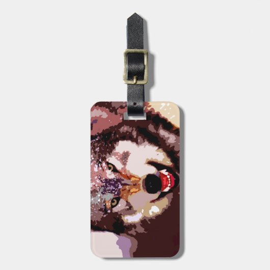 Étiquette À Bagage Loup en neige (Devant Vertical)