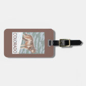 Étiquette À Bagage Loup gris StandingColorado (Devant horizontal)