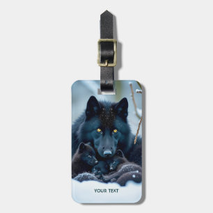 Étiquette À Bagage Loup mignon Imaginaire Deux Pups