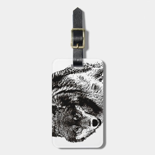 Étiquette À Bagage Loup sauvage (Devant Vertical)