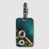 Étiquette À Bagage Loupe en style Steampunk (Devant Vertical)
