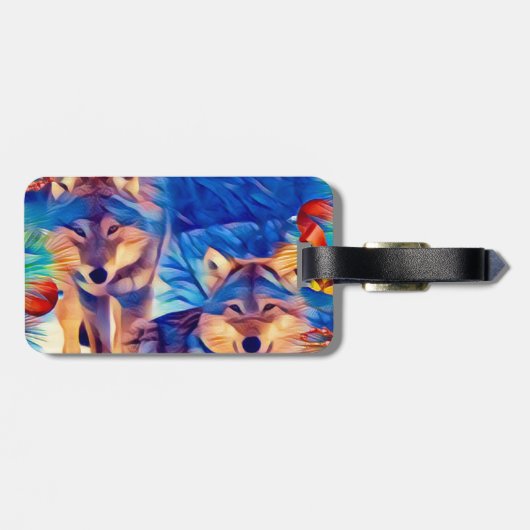 Étiquette À Bagage Loups de vacances (Dos horizontal)