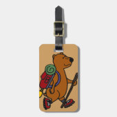 Étiquette À Bagage L'ours Brown drôle augmente (Devant Vertical)