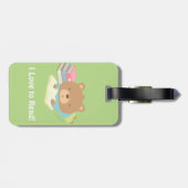 Étiquette À Bagage L'Ours Teddy Aime Lire Le Voyage (Dos horizontal)