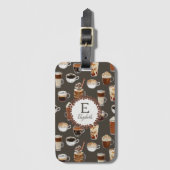 Étiquette À Bagage Louveur de café Monogram Venti (Devant Vertical)