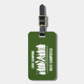 Étiquette À Bagage Love Camping, Campings Hate (Devant Vertical)