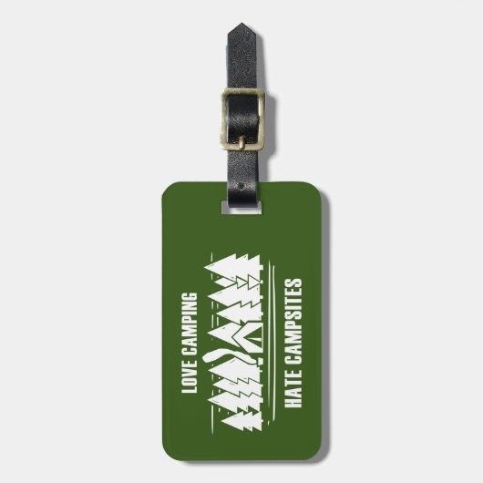 Étiquette À Bagage Love Camping, Campings Hate (Devant Vertical)
