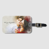 Étiquette À Bagage Love Couple Moderne Tenderness Passion (Devant Horizontal)