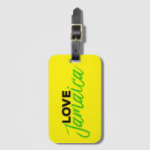 Étiquette À Bagage Love Jamaïque couleurs drapeau jamaïcain (Devant Vertical)