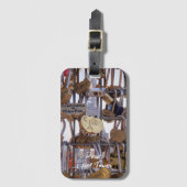 Étiquette À Bagage Love Locks et la Tour Eiffel. Paris. France. (Devant Vertical)