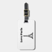 Étiquette À Bagage Love Paris (Devant Vertical)