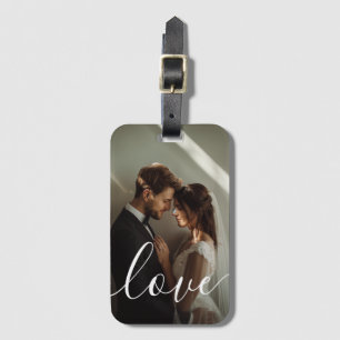 Étiquette À Bagage 'Love' Photo couple personnalisée Bagage Tag