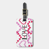 Étiquette À Bagage LOVE ROUGE ROSE DE Tiny Hearts (Devant Vertical)