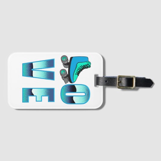 Étiquette À Bagage Love Skating (Devant Horizontal)