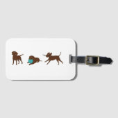 Étiquette À Bagage lr chocolate lab bande dessinée (Devant Horizontal)