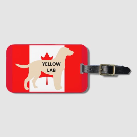 Étiquette À Bagage LR jaune nom de laboratoire silhouette sur flg (Devant Horizontal)