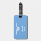 Étiquette À Bagage lt bleu gris blanc monogrammed volleyball (Dos Vertical)