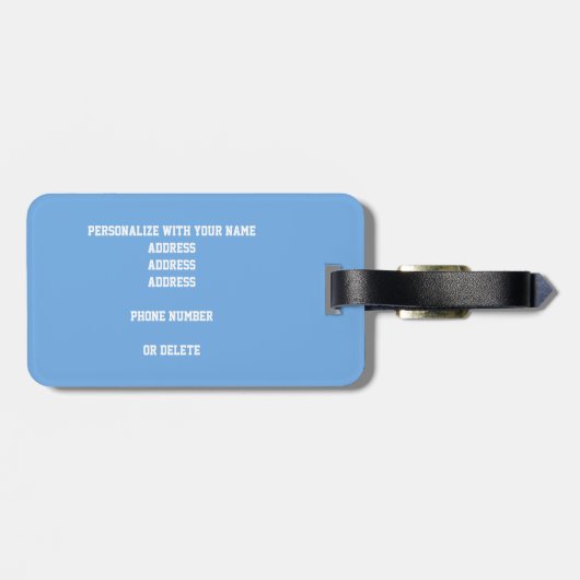 Étiquette À Bagage lt bleu gris blanc monogrammed volleyball (Dos horizontal)