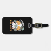 Étiquette À Bagage Lucky Pup with Clover - St. Patrick's Day Cadeau (Devant horizontal)