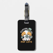 Étiquette À Bagage Lucky Pup with Clover - St. Patrick's Day Cadeau (Dos Vertical)