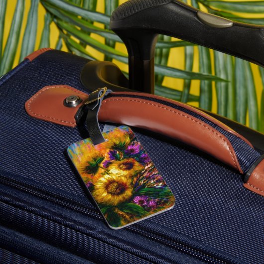 Étiquette À Bagage "Lueur de tournesol" (Verso Insitu 3)
