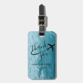 Étiquette À Bagage Lumière Bleu Océan Vagues Mariage Inspiration Phot (Devant Vertical)