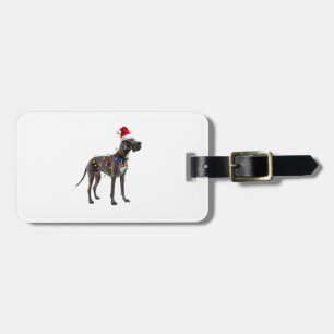 Étiquette À Bagage Lumière de Noël de vacances du Grand Danois (1)