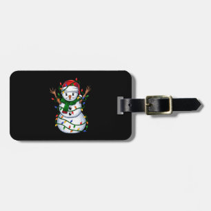Étiquette À Bagage lumières de Noël des bonhomme-neige
