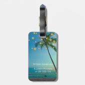 Étiquette À Bagage Lumières hawaïennes tropicales élégantes de (Dos Vertical)