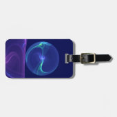 Étiquette À Bagage Lumineuse Bleu Violet Rêve Abstrait Fractal Art (Devant horizontal)