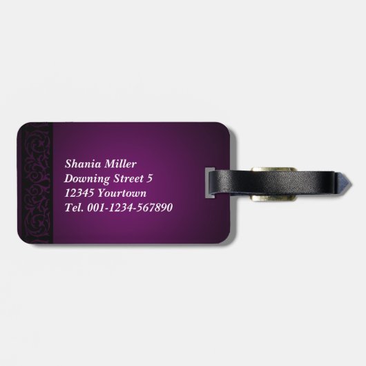 Étiquette À Bagage Lune avec Silhouette Mosquée - Balise bagage (Dos horizontal)