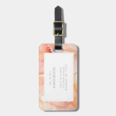 Étiquette À Bagage Lune de miel florale de Pêche moderne (Devant Vertical)