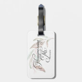 Étiquette À Bagage Lune de miel M. Aquarelle Eucalyptus Feuilles (Dos Vertical)