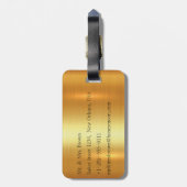 Étiquette À Bagage Lune de miel mariée tag or brillant (Dos Vertical)
