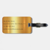 Étiquette À Bagage Lune de miel mariée tag or brillant (Dos horizontal)