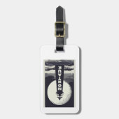 Étiquette À Bagage Lune du phare de Montauk Point (Devant Vertical)