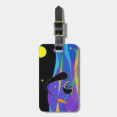 Étiquette À Bagage Lune et nageur de nuit d'étoiles (Devant Vertical)