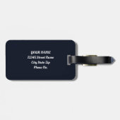 Étiquette À Bagage Lune Forêt de pins d'hiver Wolf (Dos horizontal)