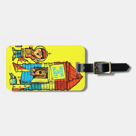 Étiquette À Bagage Lune ou buste ! (Devant horizontal)