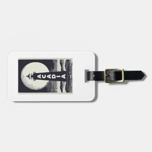 Étiquette À Bagage Lune phare du parc national Acadia (Devant horizontal)