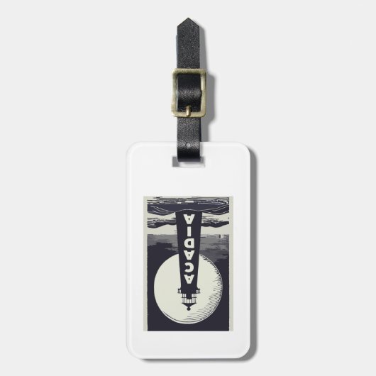 Étiquette À Bagage Lune phare du parc national Acadia (Devant Vertical)